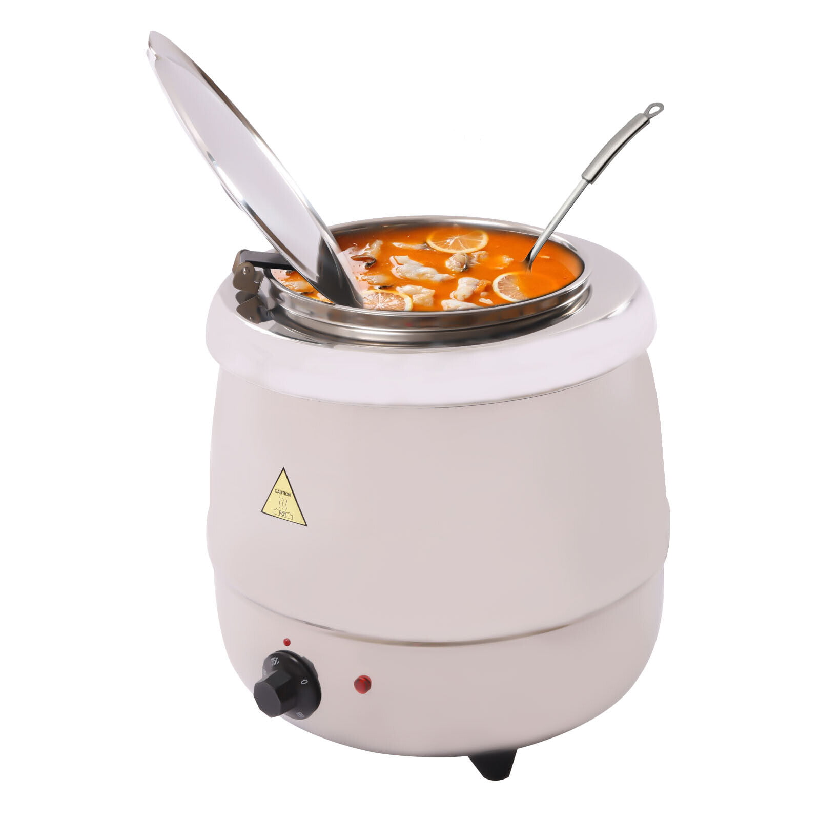 KANGTEEN 10L Commercial Electric Soup Kettle Warmer, Electric Stainless Steel Food Warmer Pot Black Temperature Adjustable 86-185, Size: 35*35*36cm (13.78*