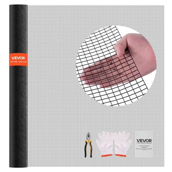 VEVOR Hardware Cloth 72 in x 50 ft, 1/2 in 19 Gauge Galvanized Wire Mesh Roll, Weather-Resistant Vinyl Coated Chicken Wire Fencing, Heavy Duty Welded Garden Plant Fencing for Rabbit Cage Snake Fence