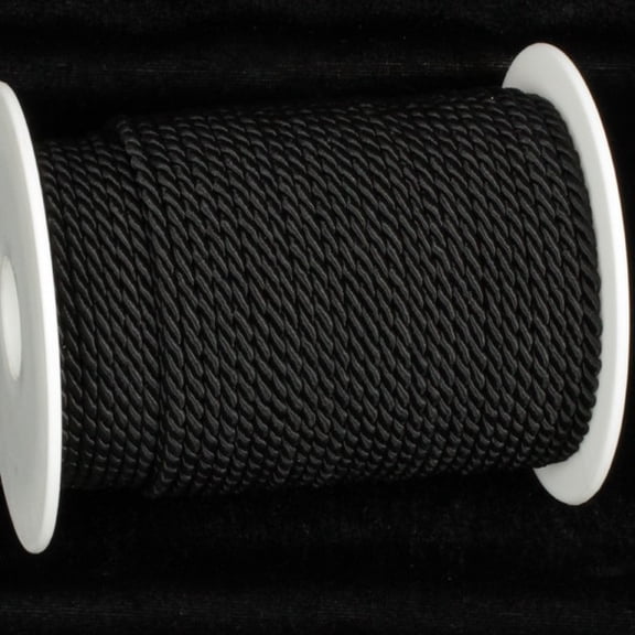 Black Braided Cording Craft Ribbon 0.2" x 55 Yards