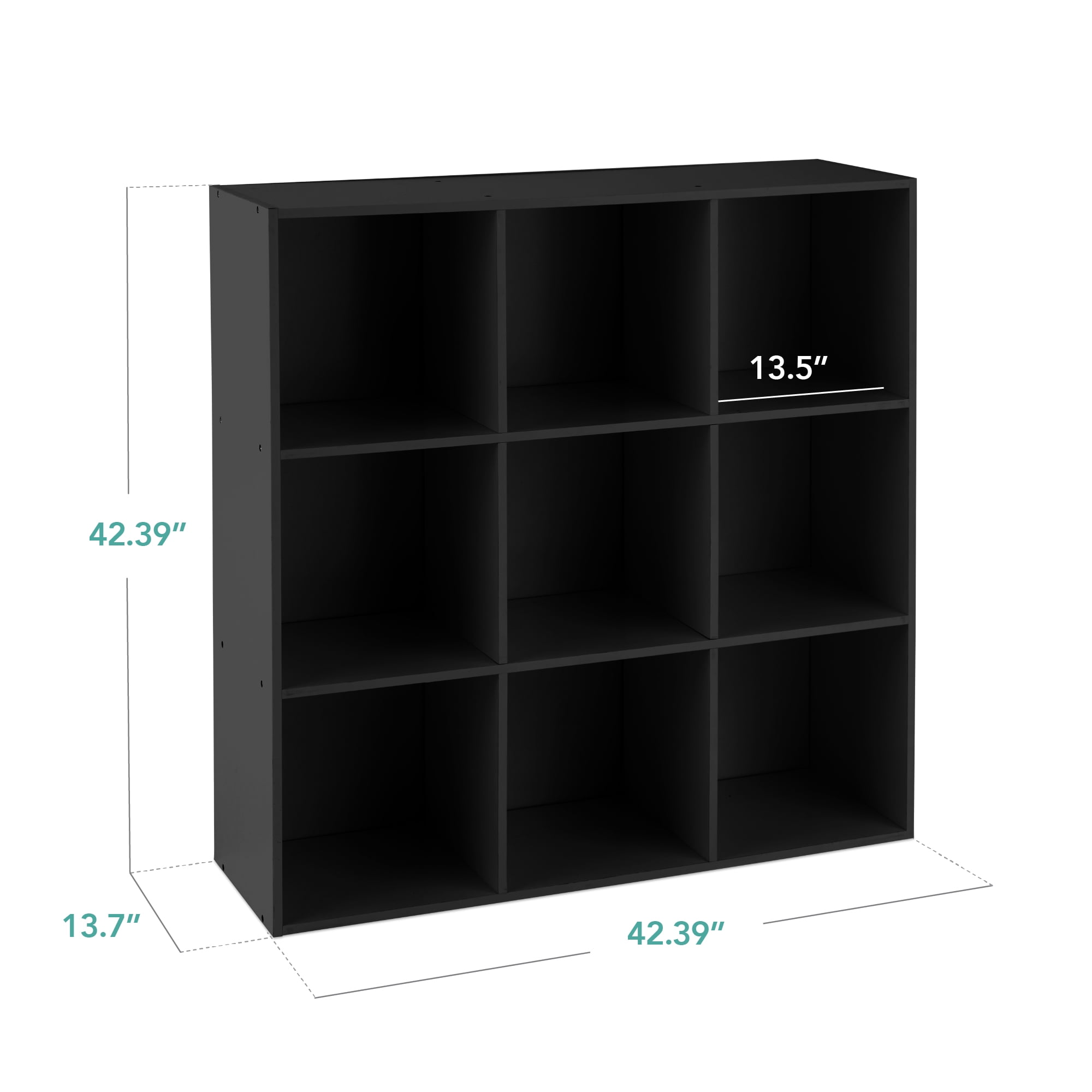 Best Choice Products 9-Cube Bookshelf, 13.5in Display Storage System, Organizer w/ Removable Back Panels - Black