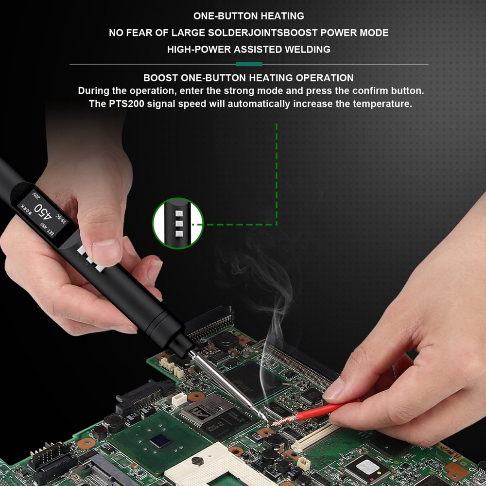 Electric soldering iron table,Support Pd2.0/3.0 Oled Display Type-c Support 100w Pen Open Source 100w 0.96inch Iron Table Function - Ideal 0.96inch Oled Protocol With Auto Iron Esp32 Max 100w