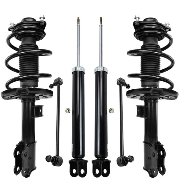 Detroit Axle - Struts Shocks Kit for 2011-2012 Kia Optima 2 Front Ready Struts w/Coil Spring 2 Rear Shock Absorbers 2 Front Sway Bars Replacement [Korea Built Sport Suspension Models]