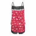 thumbnail image 4 of Womens Sleepwear Valentines Womens Sleepwear Lace Pajamas Cami Nightwear Set Lace Trim Short Pajama Set with Shorts Nightwear Lace Short Sleepwear Sets Multicolor L, 4 of 5