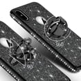 thumbnail image 4 of SOGA Diamond Bling Glitter Cute Phone Case with Kickstand Compatible for iPhone Xs Max Case, Rhinestone TPU Bumper with Magnetic Ring Stand Girls Women Cover for Apple iPhone Xs Max 6.5 [Black], 4 of 5