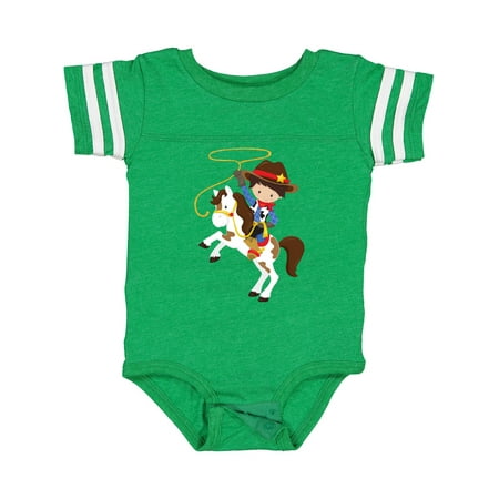 

Inktastic Cowboy Sheriff Horse Lasso Western Brown Hair Gift Baby Boy Bodysuit