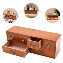 6-Drawer Retro Storage Cabinet with Brown Finish, Ideal for Organizing Office Supplies, Home Storage, or Classroom Materials