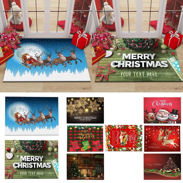 Fiudx Felpudo Navideño, Decoración Festiva para El Hogar, Base de Pvc Antideslizante, Material Suave y Cómodo, Ideal para Pasillo, Salón y Cocina, 60 X 90 Cm.