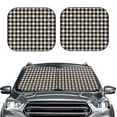 thumbnail image 2 of Haiem Black Plaid Heart Car Windshield Sun Shade (2 Pieces) Foldable Windshield Sun Shade Car Accessories for Truck SUV Pickup-Small, 2 of 7
