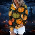 thumbnail image 2 of HKEJIAOI Halloween Hoodies for Femmes Manches Longues Col Rond Imprimé Graphique Moderne Halloween Célébration Esthétique Multicolore-1, 2 of 6