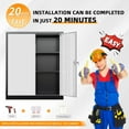 thumbnail image 5 of INTERGREAT Metal Storage Cabinet with Doors and Shelves,Lockable Storage Cabinet for Office,36”Black Grey Metal Utility Cabinet Garage Cabinets for Home Office, Garage, Kitchen, Shop, 5 of 19