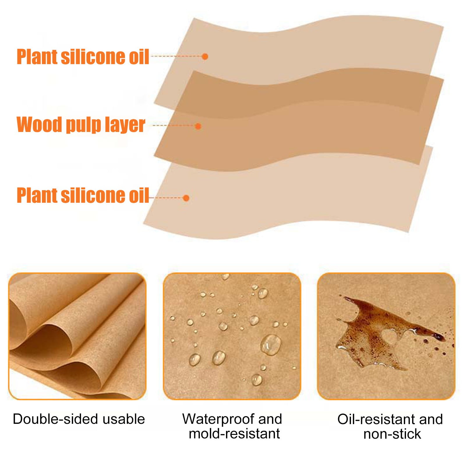 COM1950s Parchment Paper Sheets for Baking,Non Stick Precut Baking Paper,12X16 Inch Greaseproof Oven Safe Paper,Double Sided Silicone Coated Food Wrapping and Air Fryer Liners,100 Sheets
