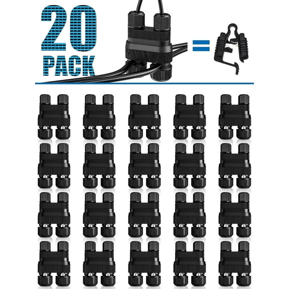 SUNVIE Fastlock2 Low Voltage Wire Connector for Landscape Lighting Waterproof 12-18 Gauge Wire Connectors, 20 pack