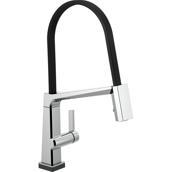 Delta Pivotal Single Handle Exposed Hose Kitchen Faucet with Touch2O Technology, Chrome