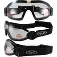 thumbnail image 2 of 2 Flare Padded Riding Goggles Black & 1 Clear Lens & 1 Smoke Lens, 2 of 3