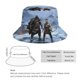 thumbnail image 2 of Dios de las Guerras Sombrero bucket para adultos, gorra de protección solar, sombrero de pescador plegable para viajes al aire libre, pesca y actividades de verano, 2 of 6