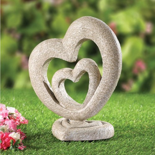 HeartShaped HandPainted Garden Sculpture