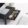 thumbnail image 3 of FITUEYES Metal Dual Monitor Stand with Drawer - 2 Pack Computer Laptop Stand with Adjustable Leg & Ventilated Shelf, Home Office Desk Organization, Black, 3 of 8