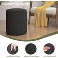 thumbnail image 6 of Round Ottoman with Storage, Round Ottoman Vanity Stool with Storage Set of 2, Round Storage Ottoman, Multifunctional Velvet Storage Ottoman Round, Small Black Ottoman Foot Rest for Living Room, 6 of 14