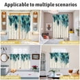 thumbnail image 6 of Teal Feather Kitchen Curtains 84 Inch Length, Farmhouse Feather Art Teal Ombre Grommet Top Bedroom Living Room Curtains, Light Filtering Cafe Curtain Drapes 2 Panels Set 104''x84'', 6 of 9