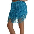 thumbnail image 4 of Mikilon Women's Sequined Performance Dress Tassel Waist Adult Female Belly Dance Dress Waist Chain Skirt, 4 of 4