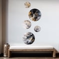 thumbnail image 3 of Designart "Delicate Brushstrokes Grey and Gold III" Abstract Marble Metal Wall Art Set of 5 Piece, 3 of 5