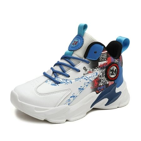 

Engtoy Boys High Top Sneakers Basketball Shoes Breathable Lightweight Running Shoes for Kids Fashion School Shoes Little/Big Kids