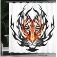thumbnail image 4 of Ambesonne Tattoo Shower Curtain, Jungle Tigers Prince, 69"Wx70"L, Orange and Black, 4 of 5