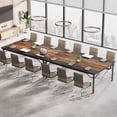thumbnail image 3 of Tribesigns Conference Table, 78.7" W Meeting Seminar Table, Large Rectangle Computer Desk, Boardroom Desk, Rustic Brown, 3 of 7