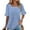 Light Blue, variant on GSPCLAM Women's T-Shirts Striped Pattern Crew Neck Loose Fit Tops for Outgoing Summer Fashionable Flow Blouse Red XL