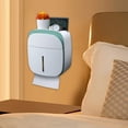 thumbnail image 3 of Double-Drawer Wall-Mounted Tissue Dispenser – Bathroom Paper Towel Rack with Hidden Storage for Small Essentials, 3 of 6