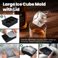 thumbnail image 3 of WALL QMER 2 Pack Large Ice Cube Tray with Lid, Reusable Silicone Freezer Molds, Easy Release 12 Big Square Ice Cubes for Whiskey, Soups, Frozen Food, Pasta, and Leftovers, 3 of 7