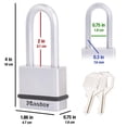 thumbnail image 4 of Candado de Acero Macizo Master Lock 5 cm Grillete Encogido Paquete de 2 Keyed Alike, 4 of 8
