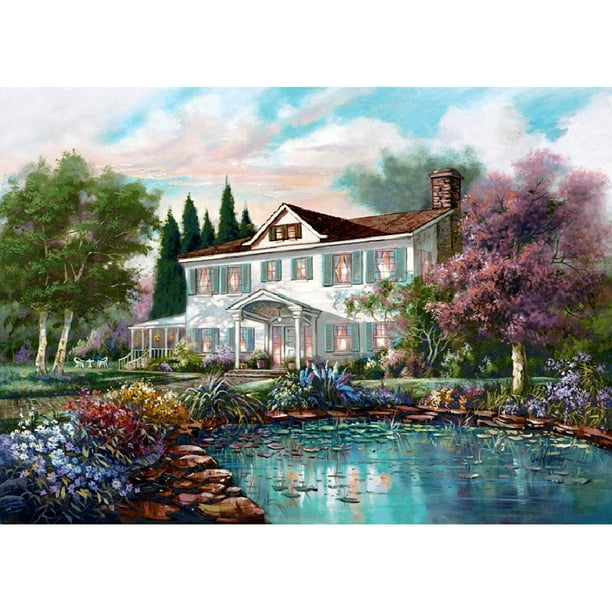 Pintura de diamante (DE1185) 5D DIY Square Quiet Villa Punto de cruz Mosaico 40x50cm Hugtrwg Para estrenar