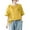 Yellow, variant on Jalioing Cotton Linen Tops for Women Half Sleeve Casual Fashion Shirts Crew Neck Loose Summer Boho Blouses