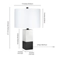 thumbnail image 4 of Evelyn&Zoe Lena 21.5" Tall Table Lamp with Fabric Shade in Marble/Blackened Bronze/White Table Lamp Blackened Bronze 21" Tall, 4 of 10