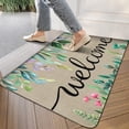 thumbnail image 2 of Floral Welcome Door Mat, Spring Summer Flower Front Doormat, Home Indoor Outdoor Decor Non Slip Entrance Rug 30x17 Inches, 2 of 6