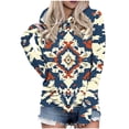 thumbnail image 2 of Hoodie for Women Southwestern Aztec Pattern Print Long Sleeve Pullover Hooded Sweatshirt Relaxed Fit Bohemian Style Casual Graphic Clothes Top, 2 of 5