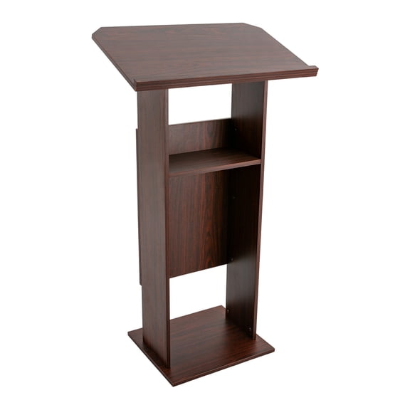 Modern Rectangular Brown 47.7" Wood Podium Conference Pulpit Podium Speech Church Lectern Stand