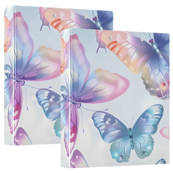Cute Butterfly Hardcover 3 Ring Binder 1.5 inch Round Rings with Interior Pockets Binders Organizer Office School 1 Pack