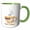Green/White, variant on 3drose, Coffee Words That Create a Coffee Cup in Brown, 11oz Two-tone Yellow Mug