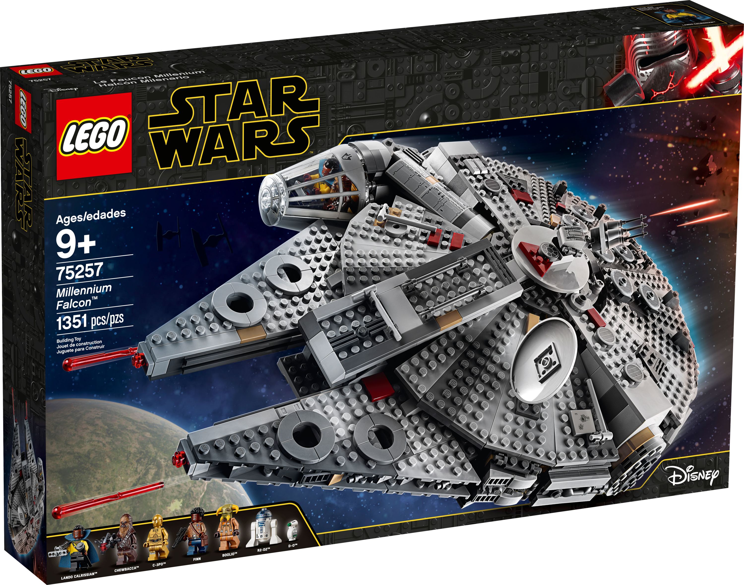 LEGO Star Wars Millennium Falcon 75257 Building Set - Starship Model with Finn, Chewbacca, Lando Calrissian, Boolio, C-3PO, R2-D2, and D-O Minifigures, The Rise of Skywalker Movie Collection - image 4 of 9