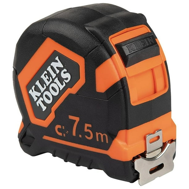 Flexómetro Klein Tools Magnético Doble Gancho y Cara 7.5m con Revestimiento de Nylon Durable y Medic