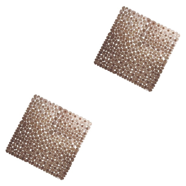 Wosthever Alfombrilla de baño 54x54cm Alfombrilla antideslizante de ducha Diseño de guijarros Seguridad de baño de PVC Type2 NO2