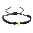 thumbnail image 3 of Dainty Bracelets for Women Personalized 26 Initial Bracelet Gold Plated Letter Black Woven Bracelet Dainty Charm Bracelet Woven Bracelet for Men Women Girls, 3 of 3