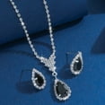 thumbnail image 5 of Faty-T Bridal Wedding Jewelry Set Silver Rhinestone Crystal Necklace Earrings Sets Formal Costume Jewelry for Women and Brides, 5 of 9