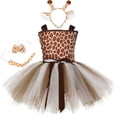 thumbnail image 3 of 1 juego de vestido con tutú de jirafa para niñas, disfraz de animales del zoológico para Halloween, para niñas pequeñas, para fiestas de cumpleaños y junglas, 3 of 5