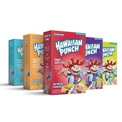 6x Hawaiian Punch Magic Mix Genie Wishes Go Singles Drink Mix Water Beverage 8 Sticks Per Pack Sugar Free