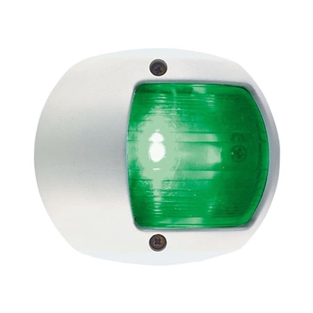LED SIDE LIGHT 12V GREEN W/ WHITE PLASTIC