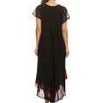 thumbnail image 2 of Sakkas Batik Hindi Cap Sleeve Caftan Dress / Cover Up - Black / Red - One Size, 2 of 2