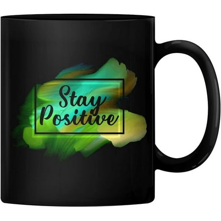 

PrintValue Stay Positive Gift Coffee Mug Tea Cup 350 ml (Black)